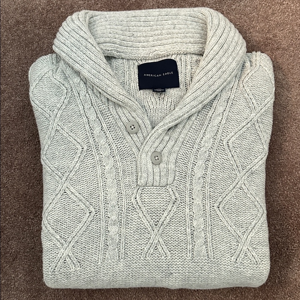 American Eagle Outfitters Men's Light Gray Cardigan